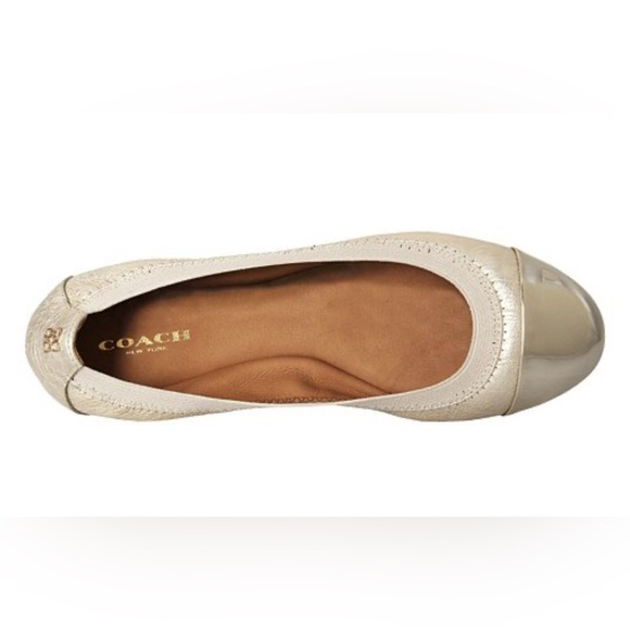 Coach Shoes - COACH Women's Dalia Gold Ballet Flat Size 9 1/2